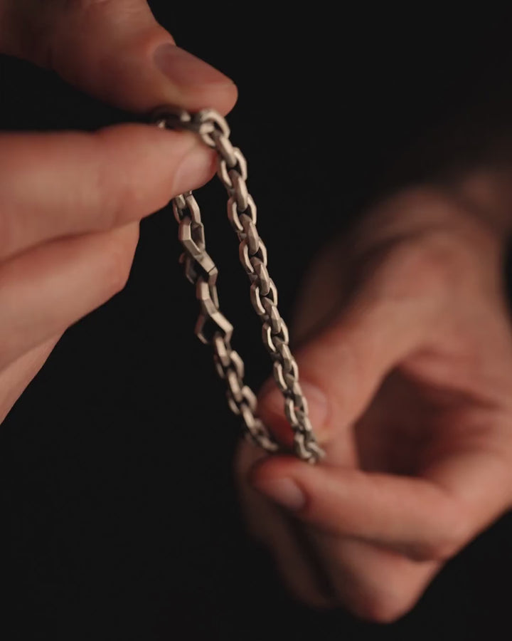 Silver bracelet CHAIN anchor weaving