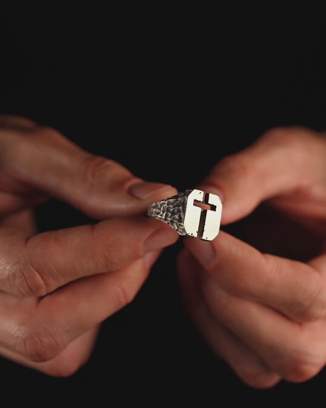 Silver ring URBAN CROSS