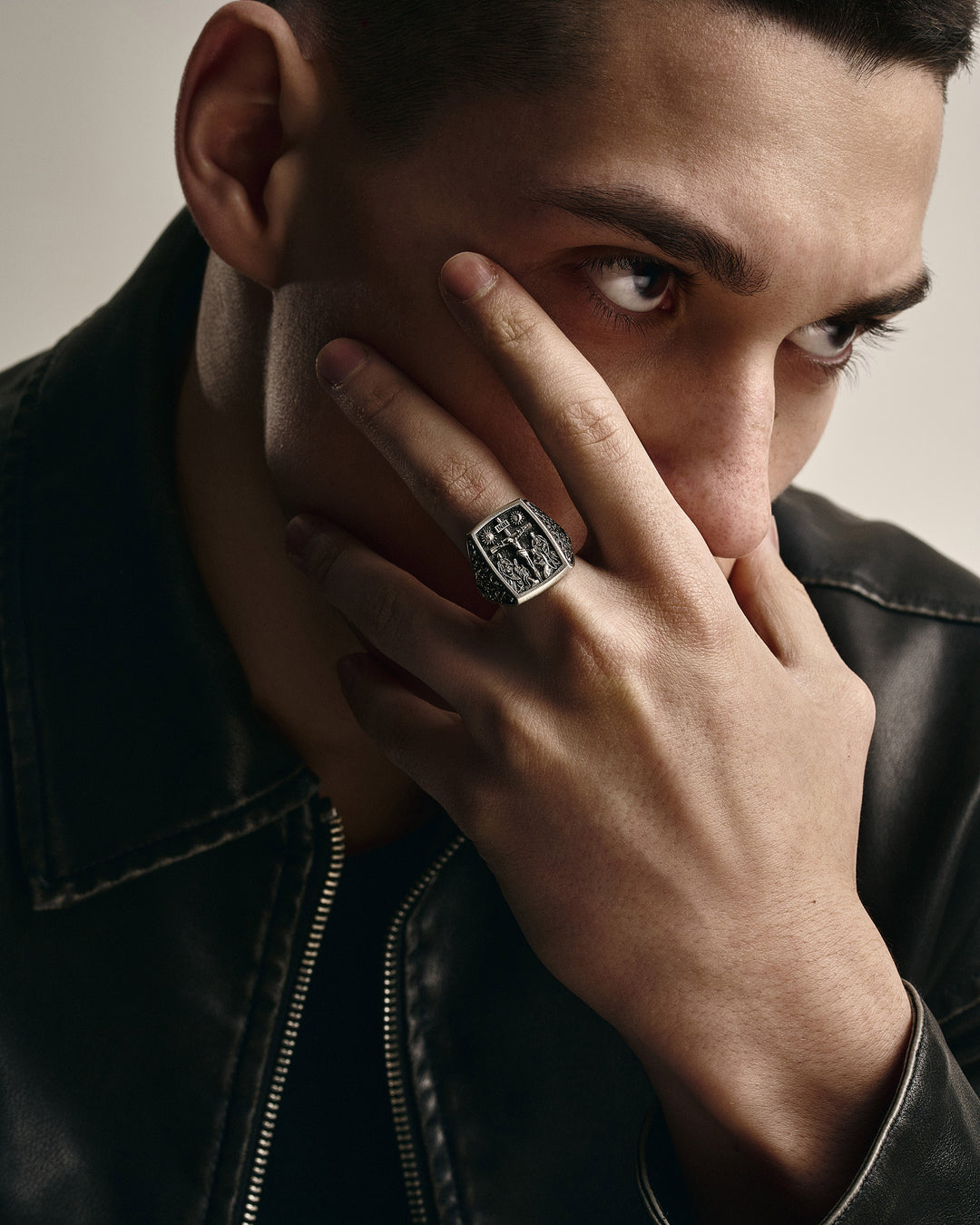 Silver ring CRUCIFIXION OF JESUS CHRIST