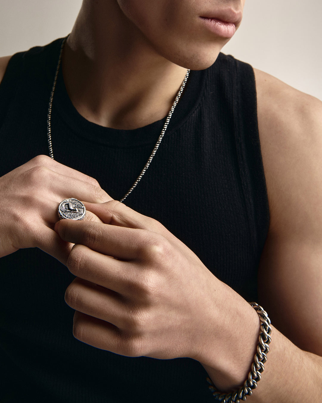 Silver bracelet SKALL