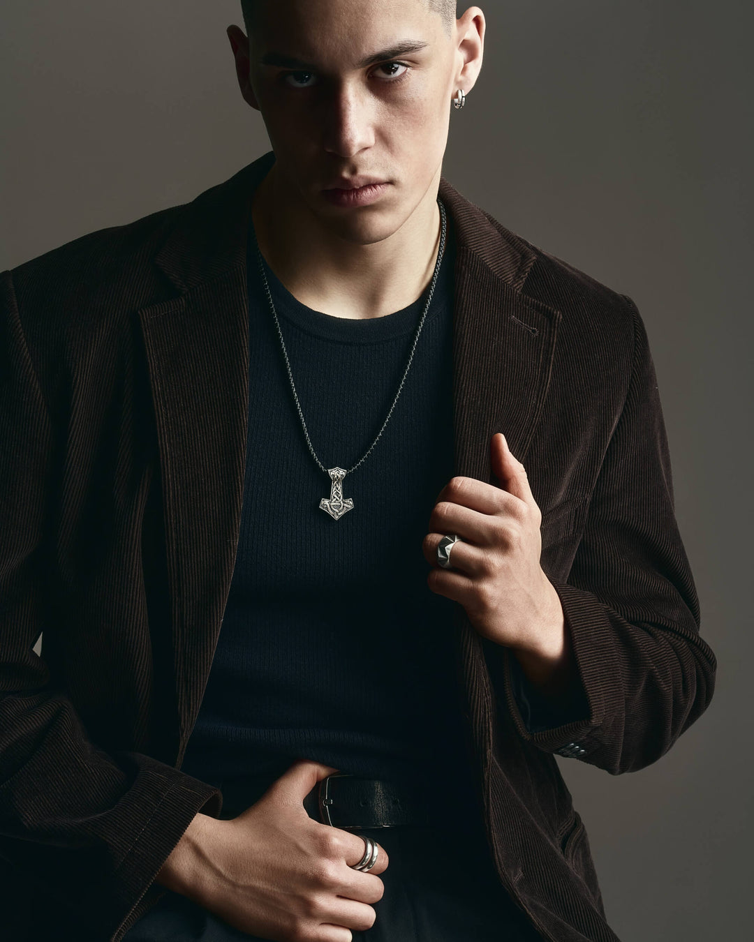 Silver pendant HAMMER WITH SHIELD OF YGGDRASI