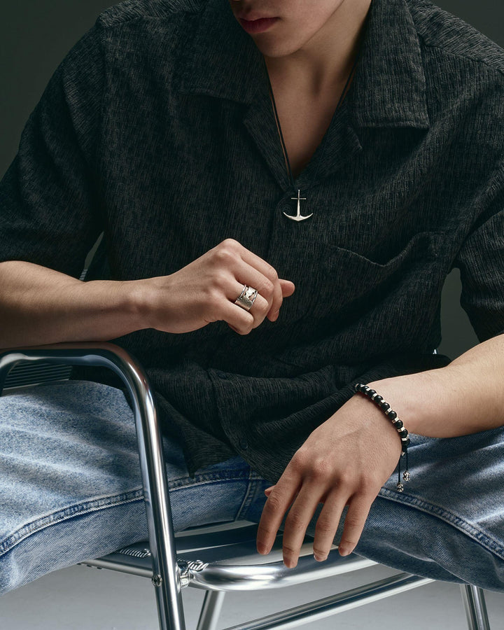 Men's bracelet RESPONDEO (silver, lava)