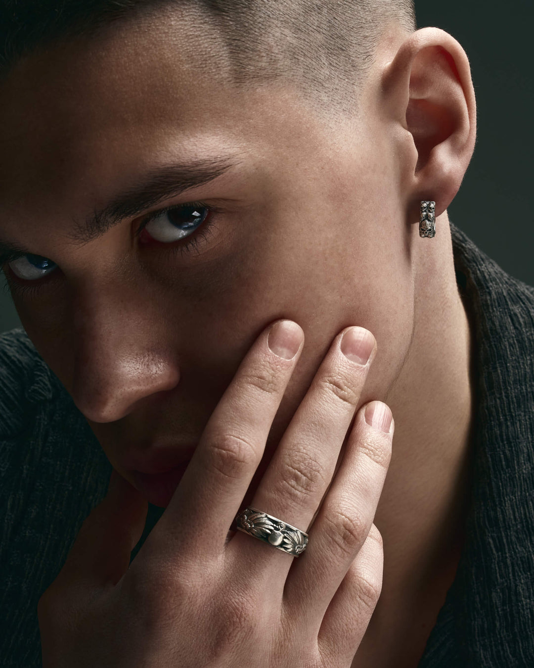 Silver single earring DREAD