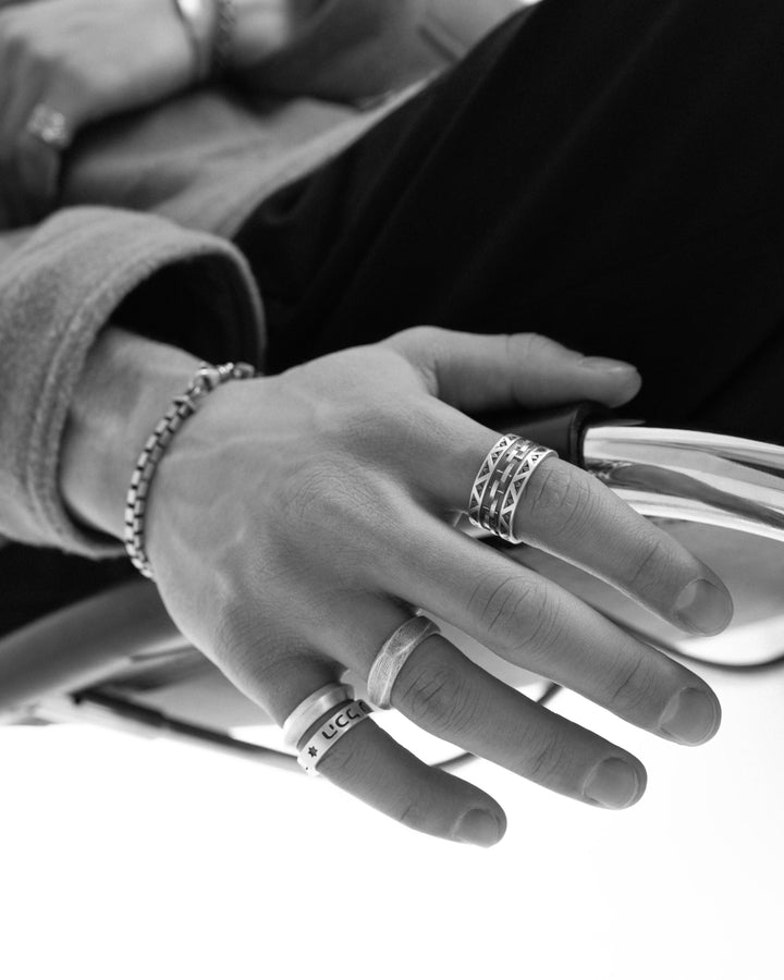 Silver ring ORBIT