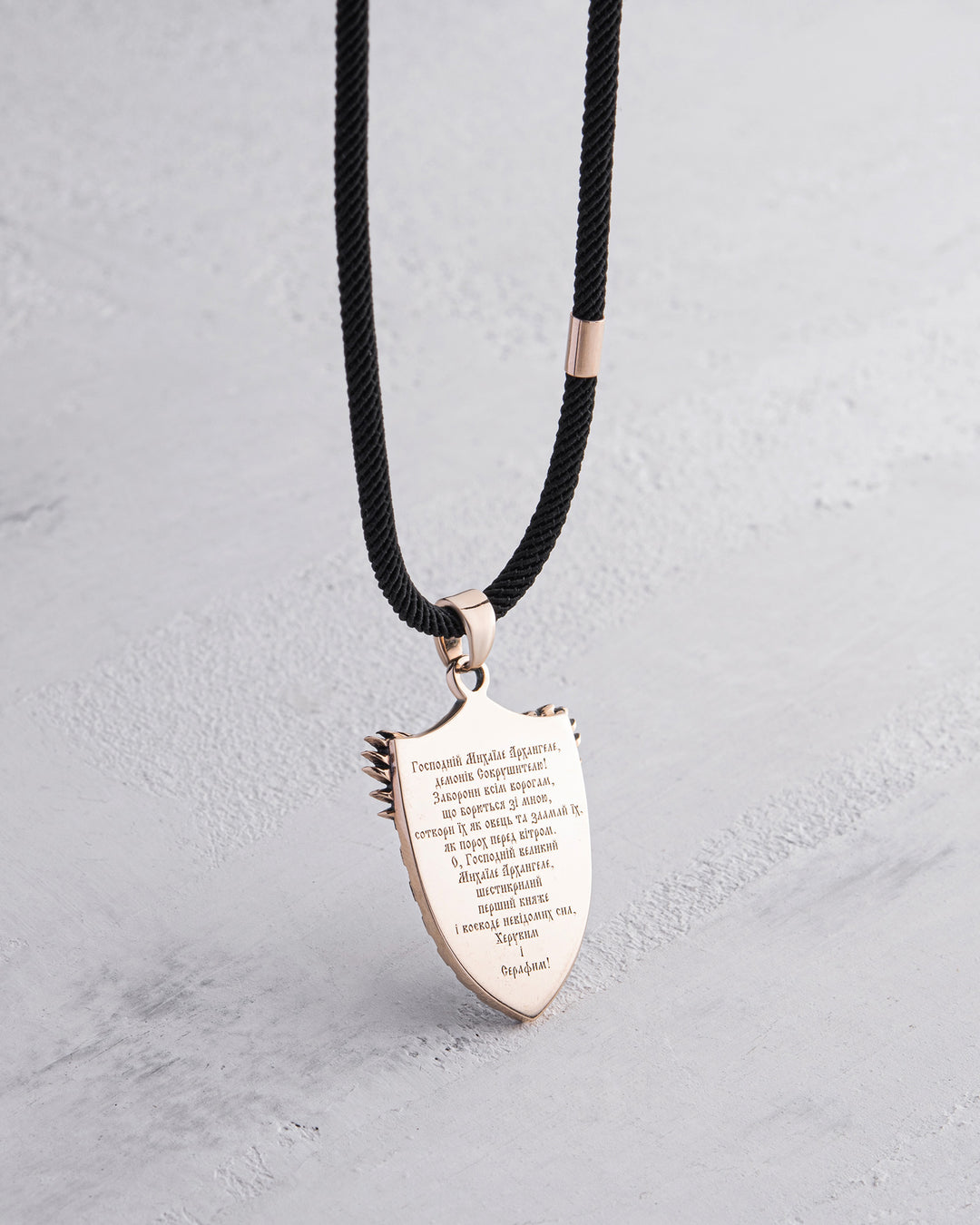 Pendant - shield ST. MICHAEL ARCHANGEL (14k rose gold)