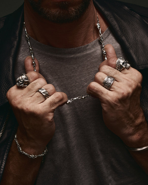 Catena MEMENTO MORI in argento