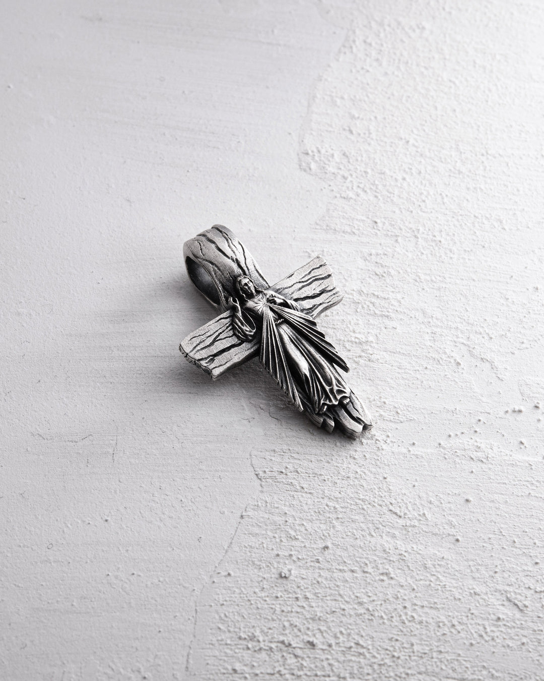Silver cross JESUS CHRIST. FORGIVENESS
