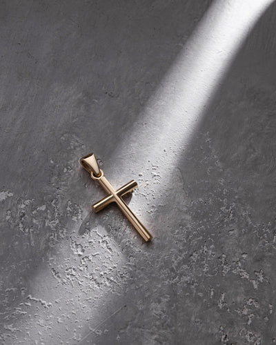 14k yellow gold cross ANBETUNG (mini)