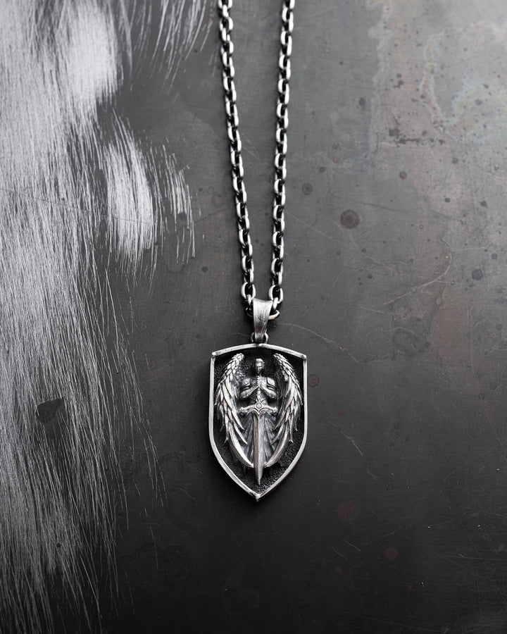 Silver pendant - shield GUARDIAN ANGEL