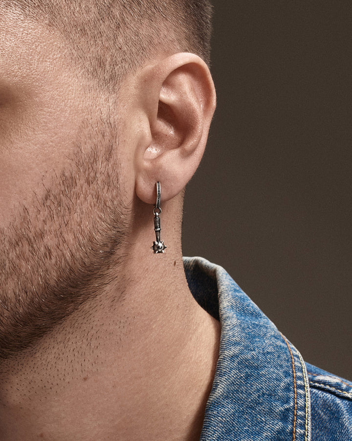 Boucle d'oreille mono en argent MACE