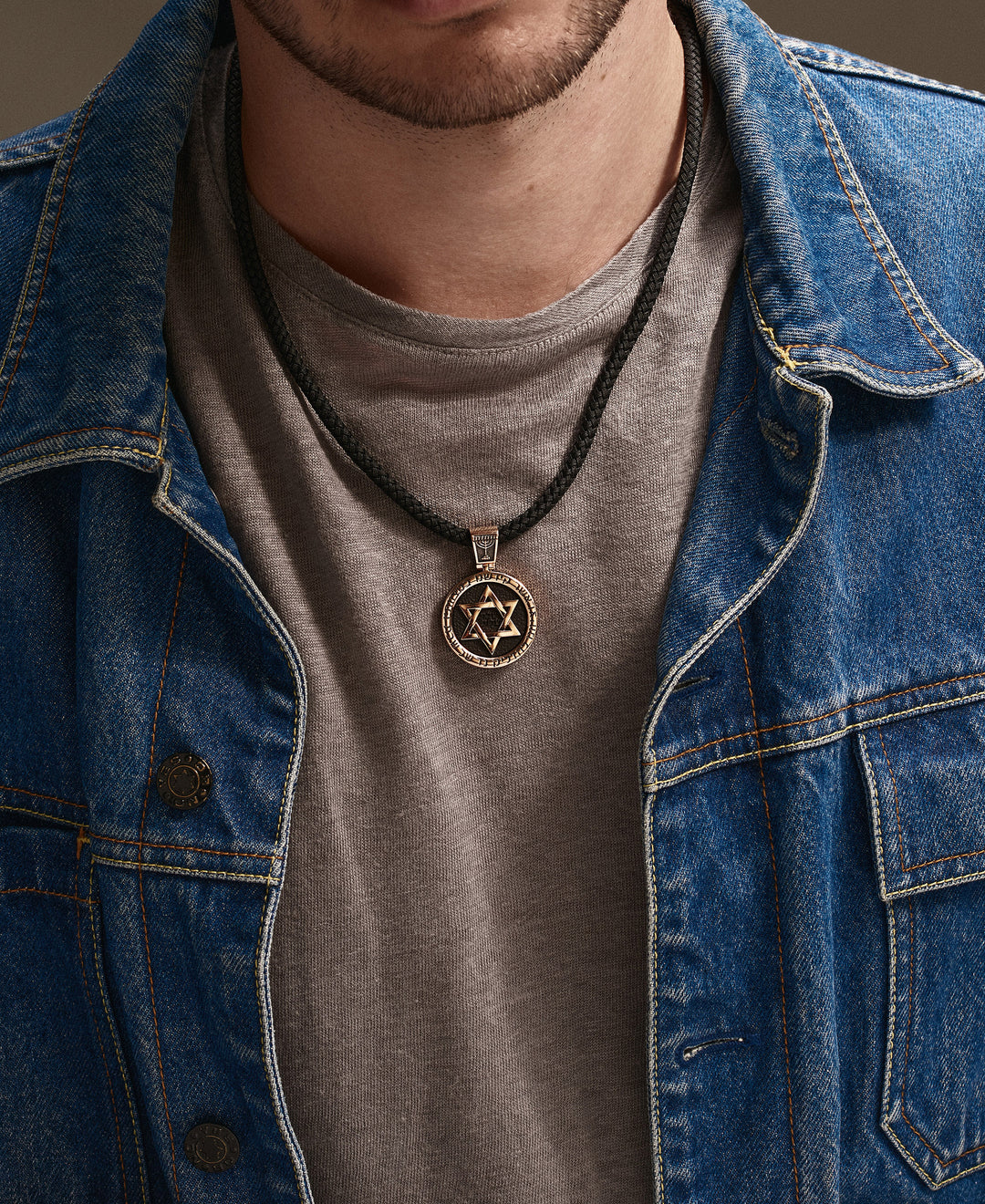 Seam cord FACET with 14k rose gold inserts M