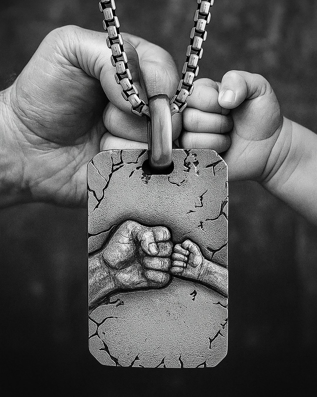 Silver pendant FATHER AND SON