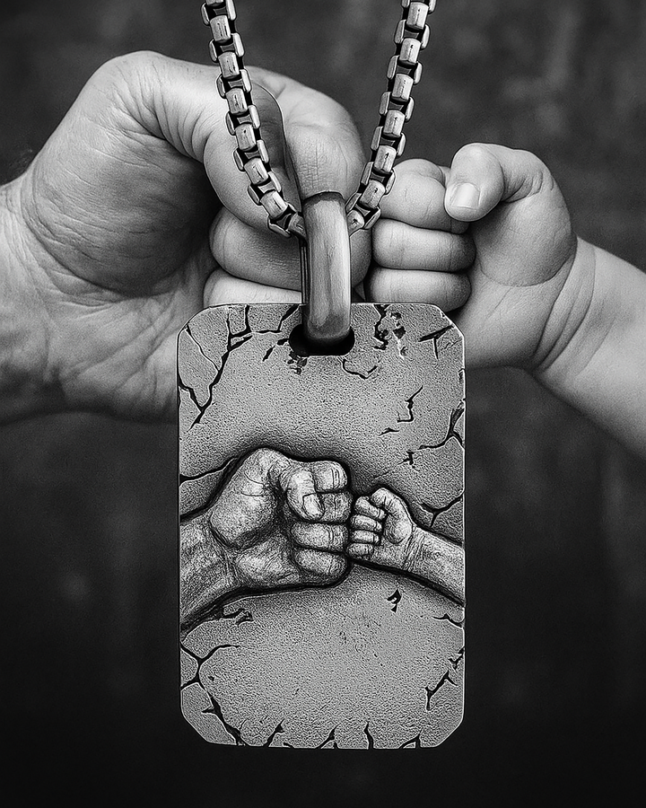 Silver pendant FATHER AND SON