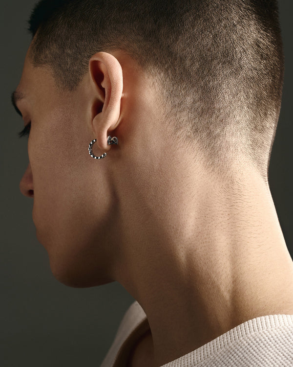 14k white gold single earring CHAIN