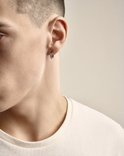 14k white gold single earring EDGES