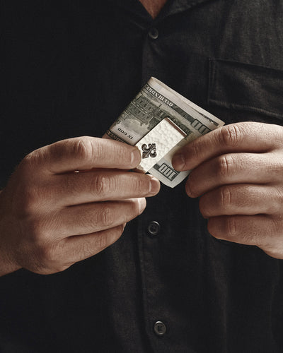 Silver money clip FLEUR DE LIS