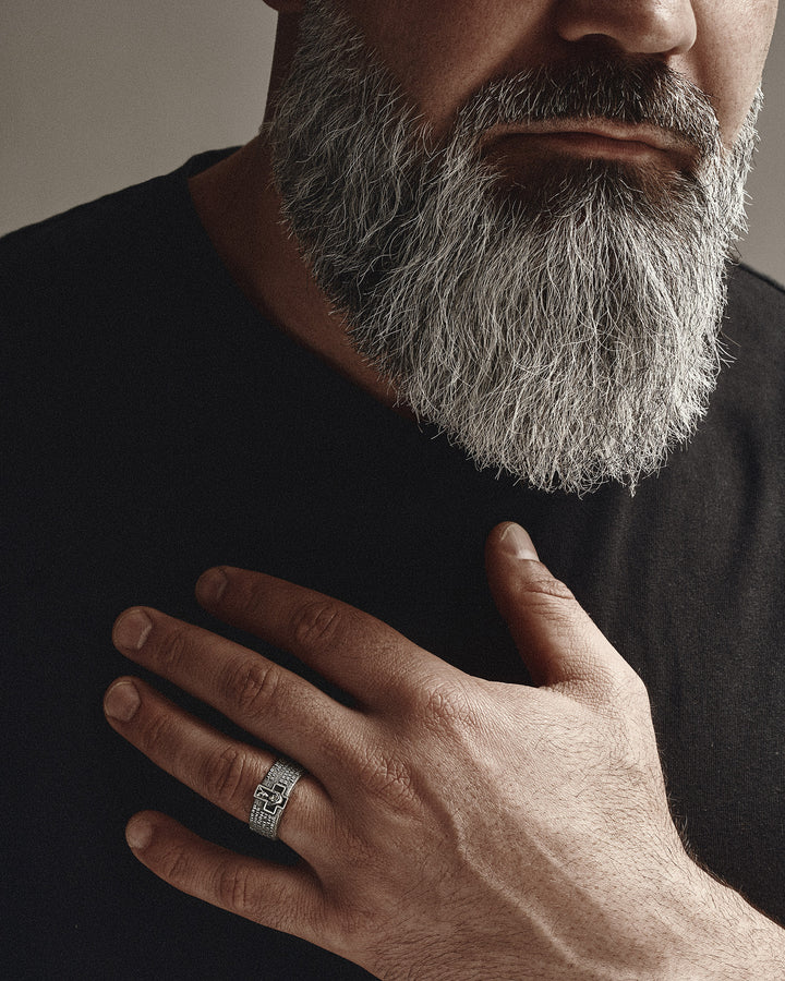Bague en argent PRIÈRE À JE VOUS SALUE MARIE