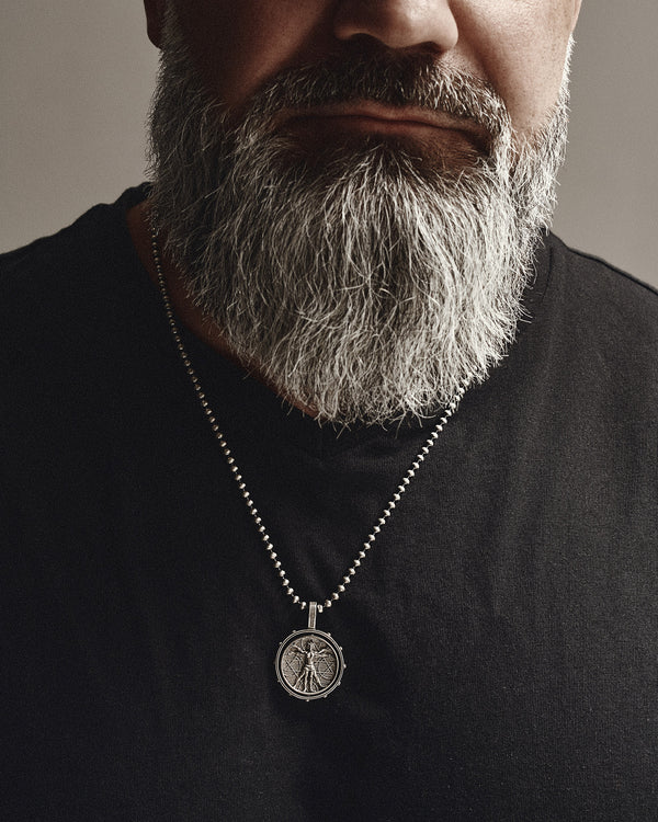 Silver pendant VITRUVIAN MAN (Da Vinci)