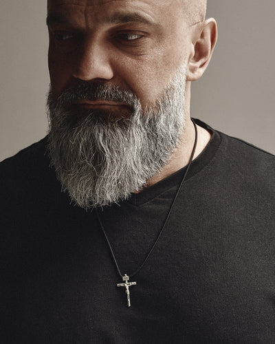 Silver Cross CRUCIFIXION of JESUS CHRIST. INRI mini