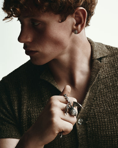 Silver keychain DRACO MUNDI