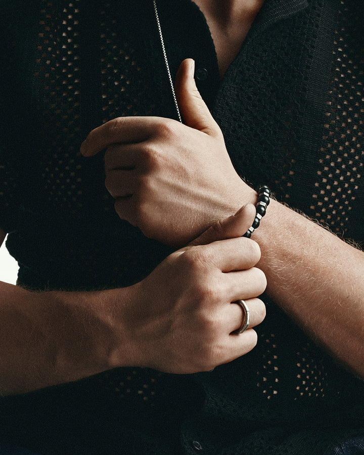 Bracelet homme RESPONDEO (argent, lave) M