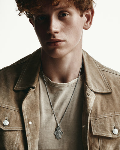 Silver pendant JESUS and SCEPTER