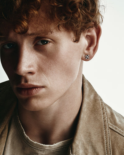 Silver single earring CROIX DES TEMPLIERS