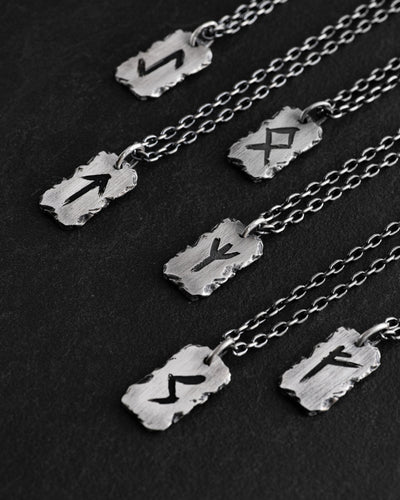 Silver pendant RUNE AMULET - EIHWAZ