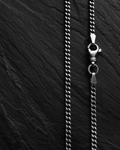 Silver chain - weave CURB