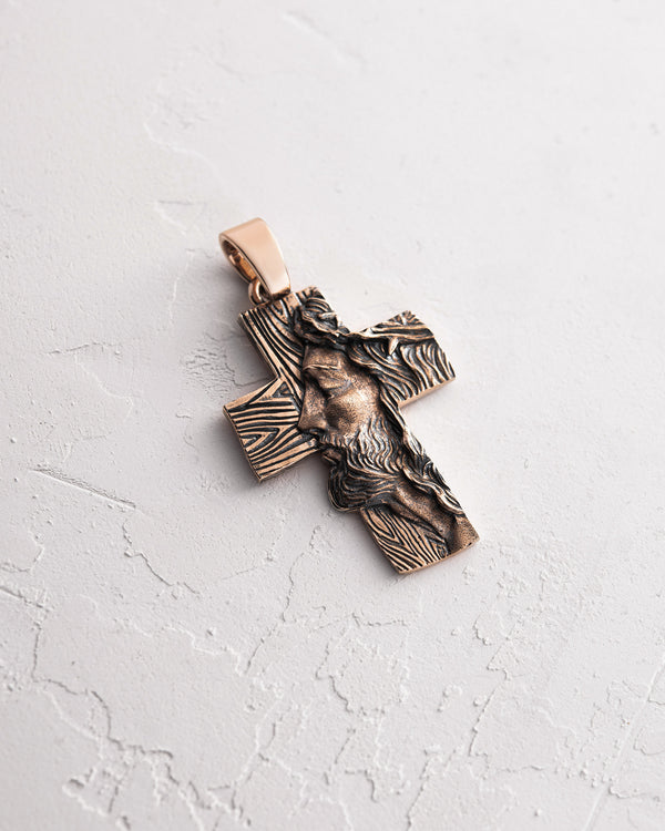 14k rose gold cross THE FACE OF FAITH