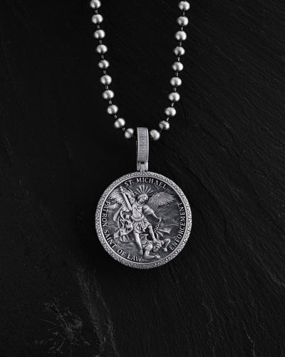 Silver pendant ST. ARCHANGEL MICHAEL. PRAYER