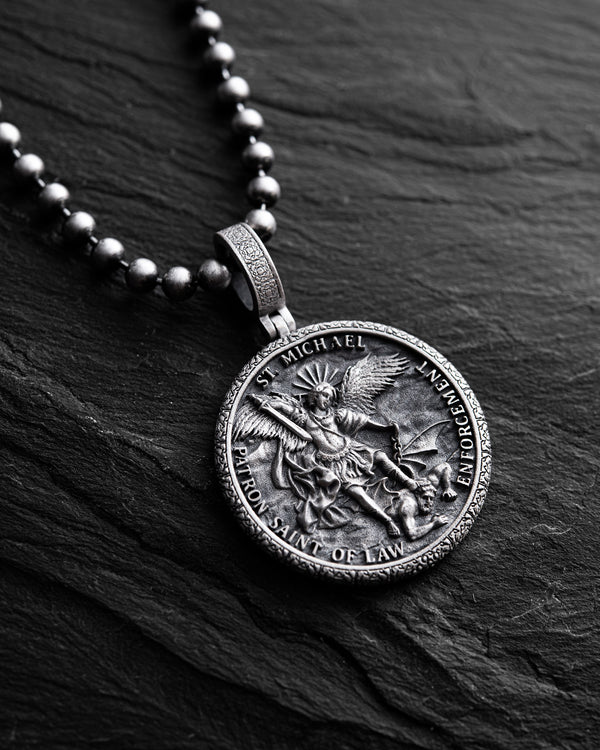 Silver pendant ST. ARCHANGEL MICHAEL. PRAYER
