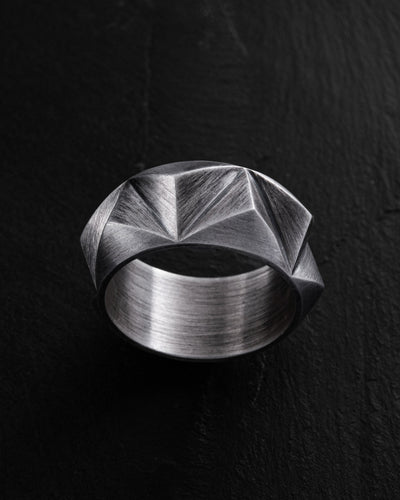 Silver ring TRIEDRE