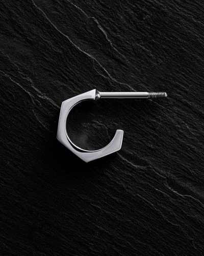 14k white gold single earring EDGES