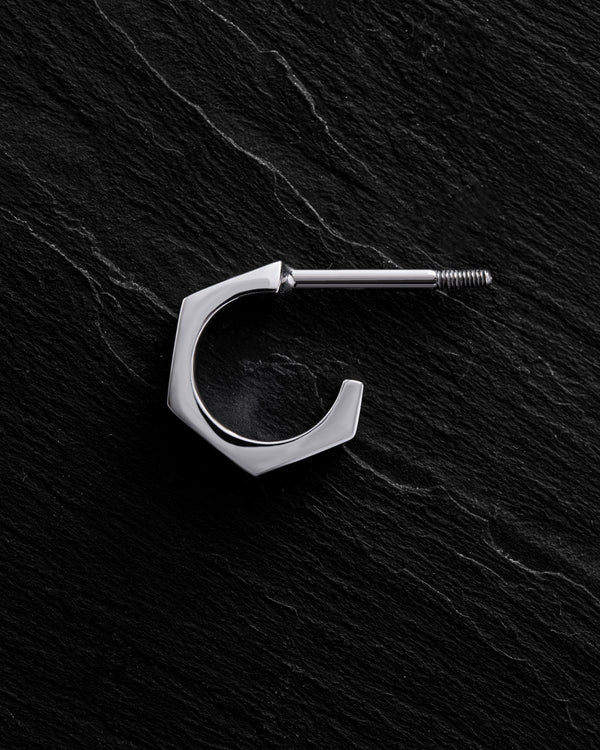 Boucle d'oreille simple en or blanc 14 carats EDGES