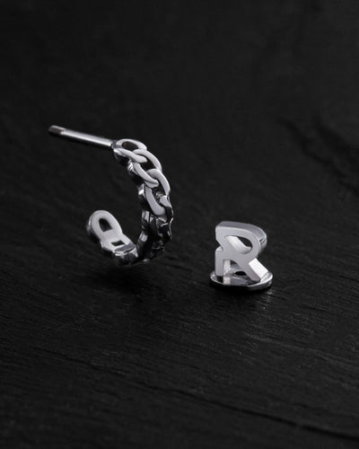 14k white gold single earring CHAIN