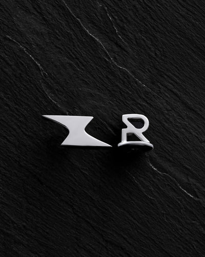 14k white gold single earring LIGHTNING