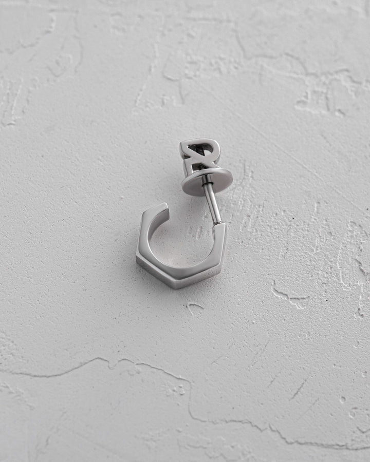 14k white gold single earring EDGES