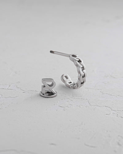 14k white gold single earring CHAIN