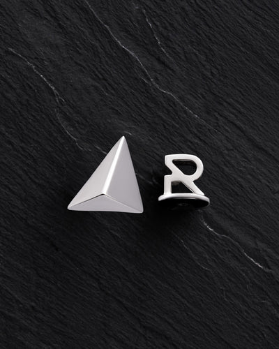 14k white gold single earring PYRAMID