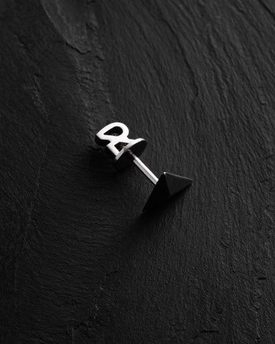 14k white gold single earring PYRAMID