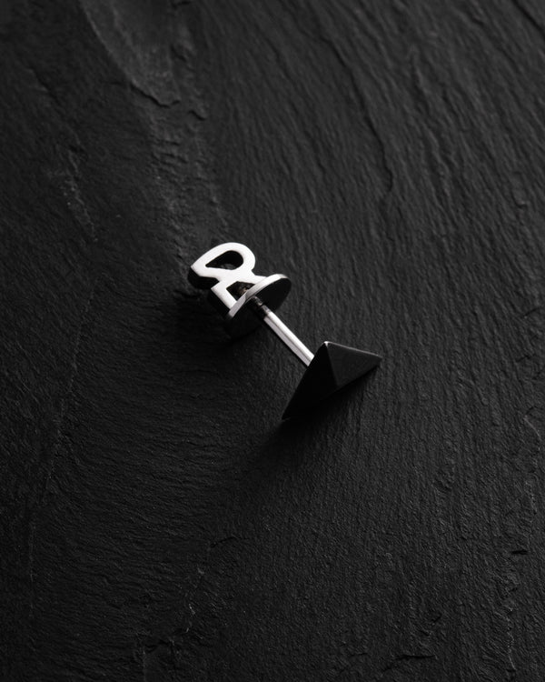 14k white gold single earring PYRAMID