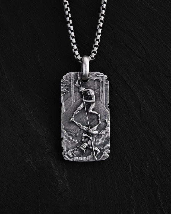 Silver pendant BOXE OMBRA