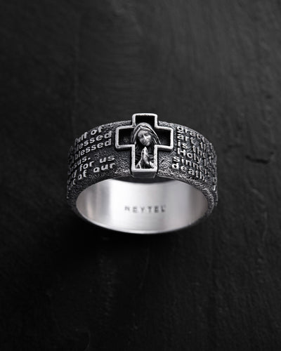 Silver ring PRAYER TO HAIL MARY