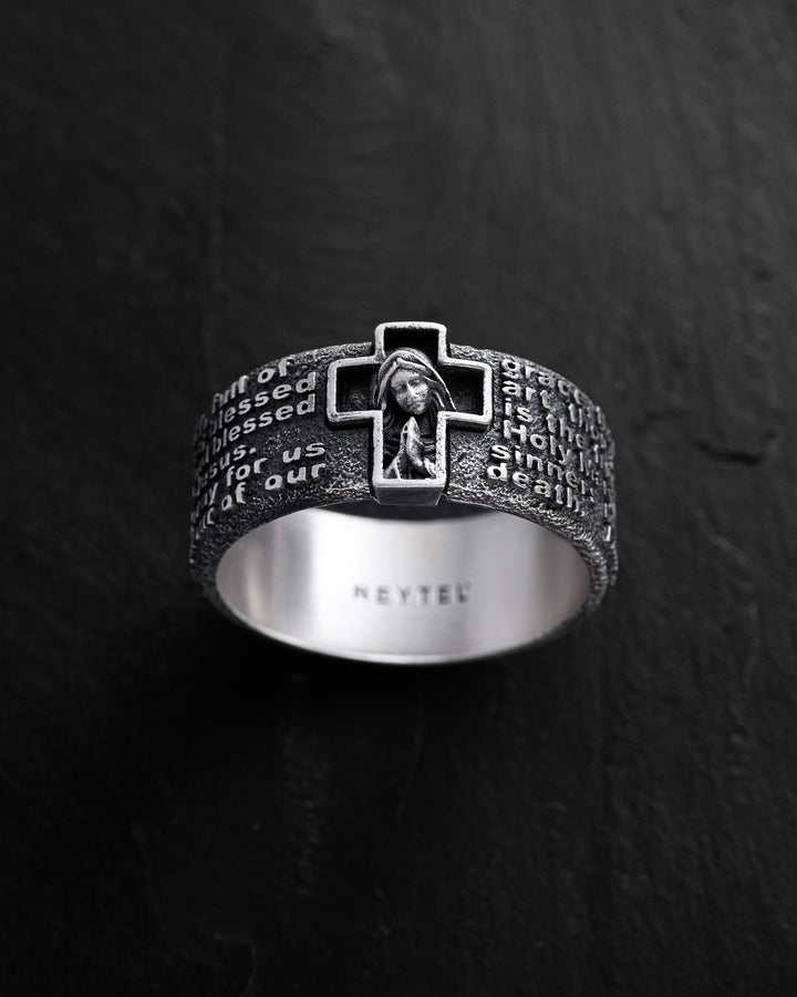 Bague en argent PRIÈRE À JE VOUS SALUE MARIE
