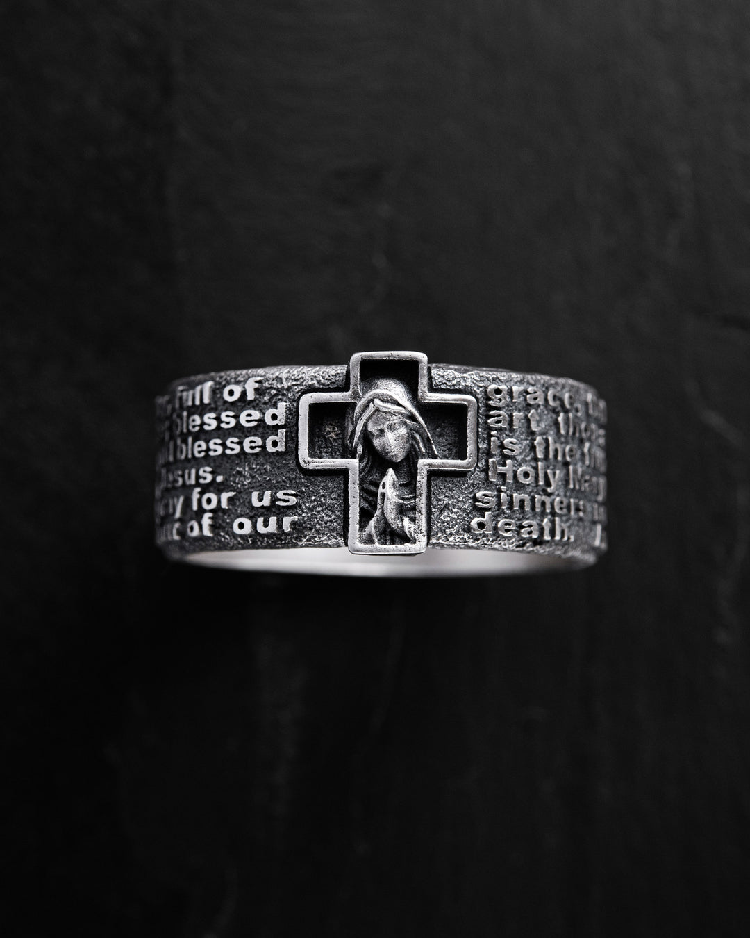 Bague en argent PRIÈRE À JE VOUS SALUE MARIE
