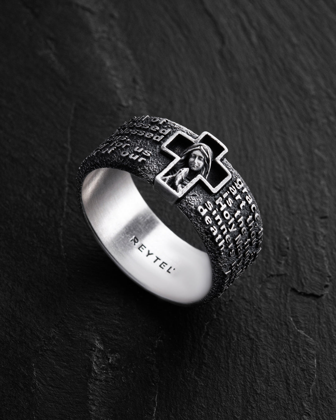 Bague en argent PRIÈRE À JE VOUS SALUE MARIE