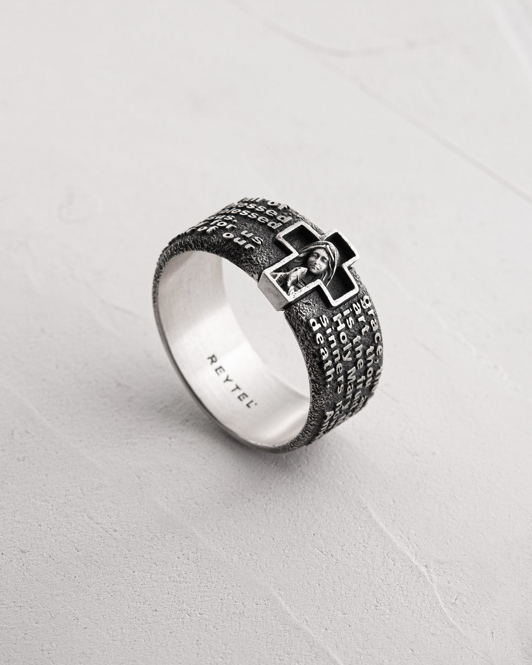 Bague en argent PRIÈRE À JE VOUS SALUE MARIE