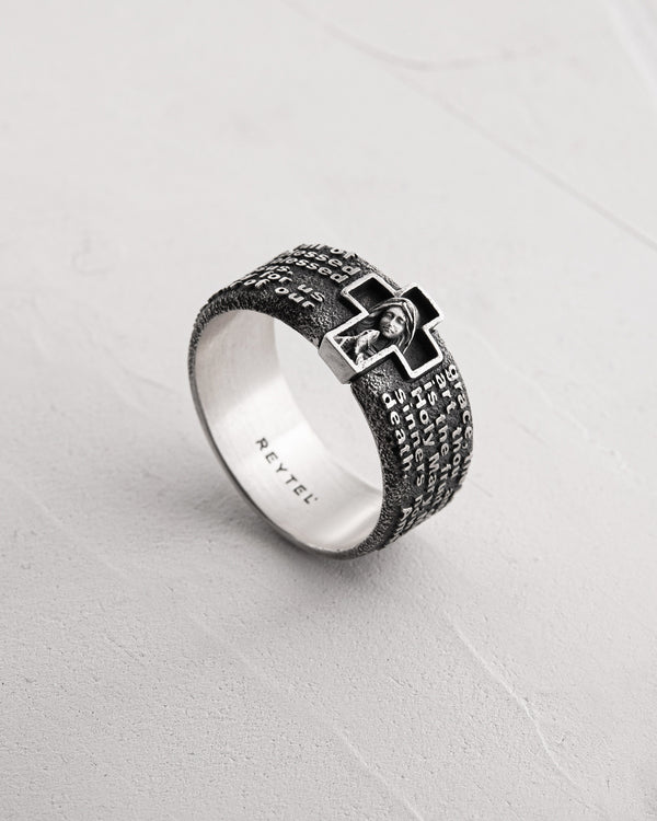 Silver ring PRAYER TO HAIL MARY