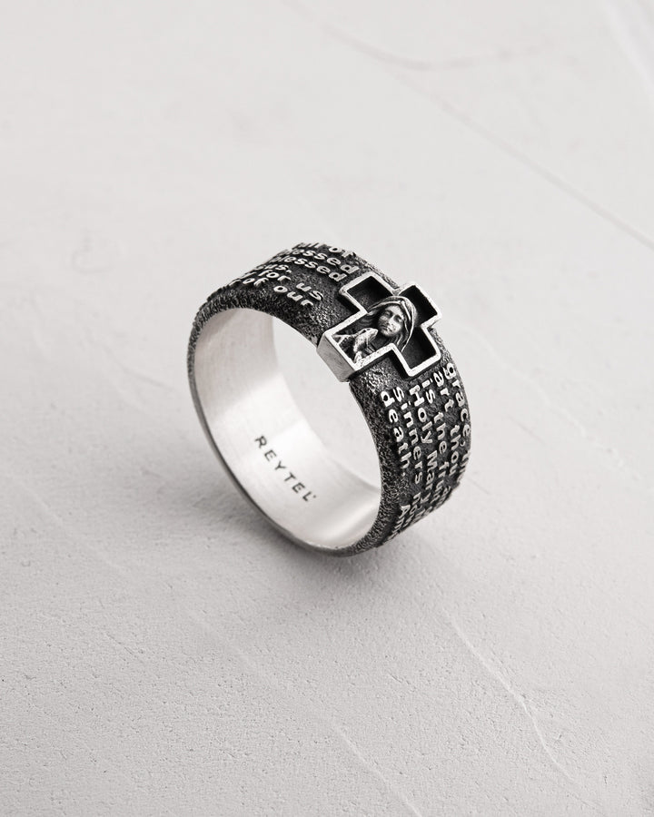 Bague en argent PRIÈRE À JE VOUS SALUE MARIE